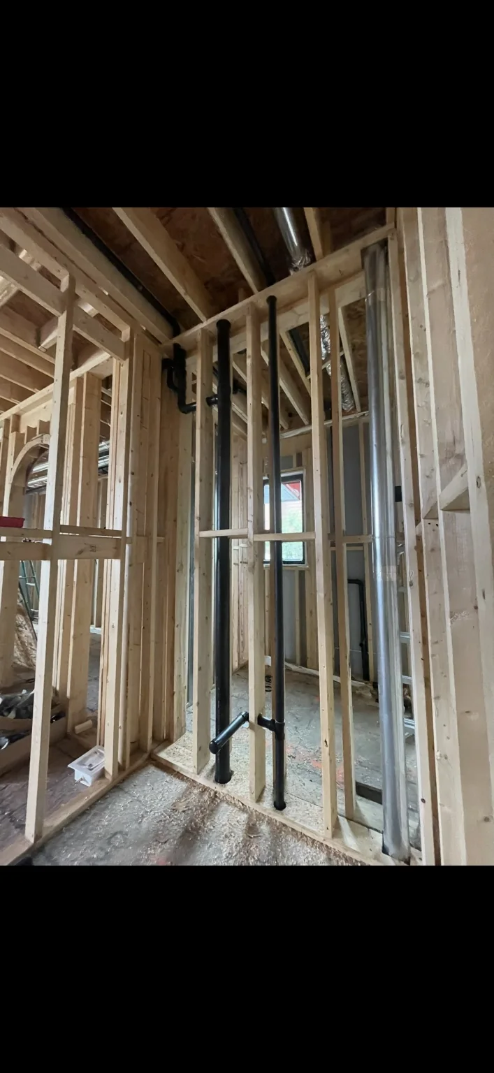New construction plumbing rough-in